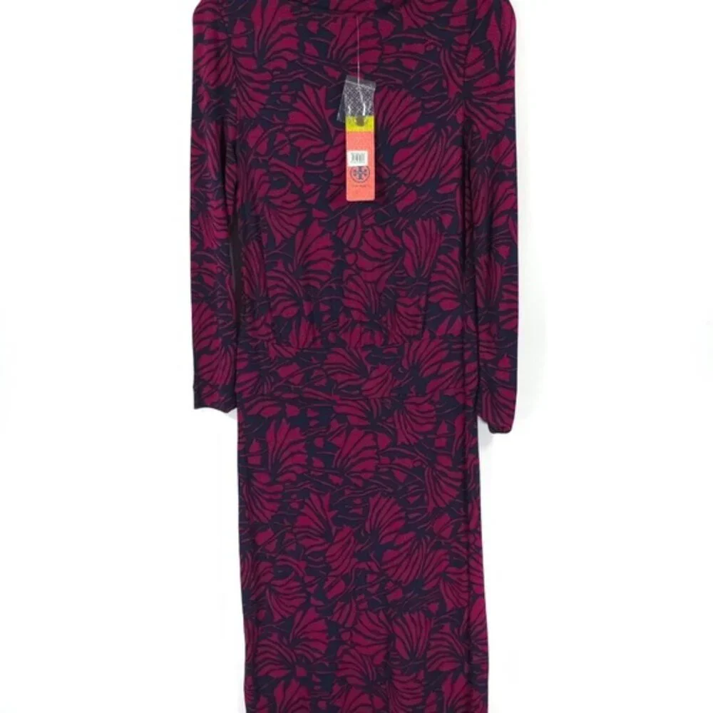 NWT TORY BURCH ETTA DRESS TORY NAVY AZOLLA COMBO A/988 Floral Print LS‎ SMALL
